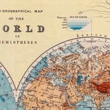 Карта мира с глубинами и высотами. 1906