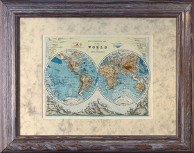 - Карта мира с глубинами и высотами. 1906 - 599.90.261-10